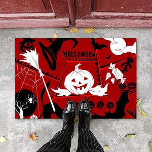 Alfombra decorativa de Halloween, rectangular, de fibra de poliéster, para entrada interior, estampada, resistente a las manchas, 1 unidad - Product Image 4