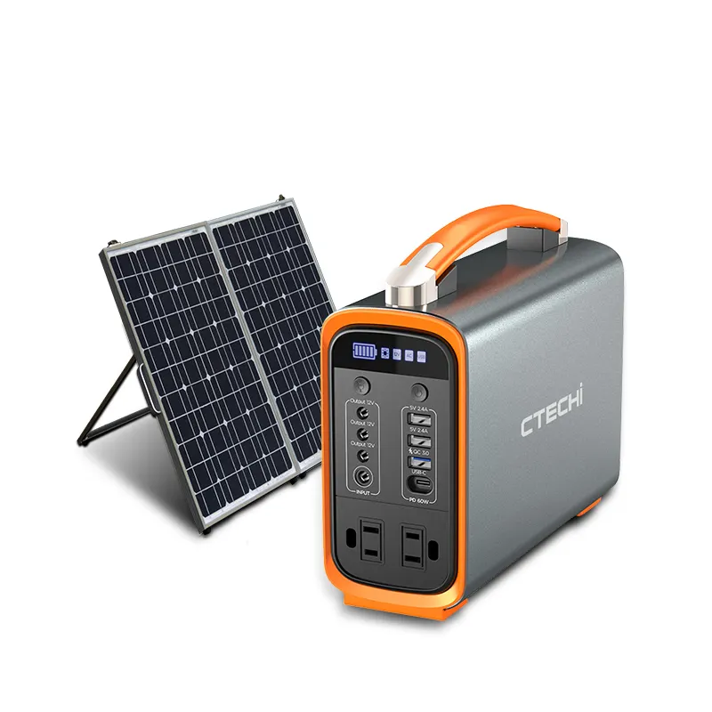 CTECHI 200W आउटडोर डेरा डाले हुए चार्ज स्टेशन पोर्टेबल बैकअप सौर पावर बैंक स्टेशन जनरेटर