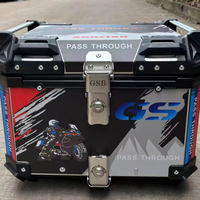 Boîte de rangement arrière pour moto de tourisme, étanche, 55L, en alliage d'aluminium, verrouillable, légère, universelle
