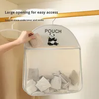 Bolsa de malla colgante de poliéster, portátil, lavable y ecológica, para almacenamiento de calcetines y ropa interior, ideal para puerta de armario o dormitorio en verano.