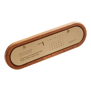 Wooden Desk <b>Calendar</b> 2026 Ebony Wood Creative Design Office Decor - Product Image 2