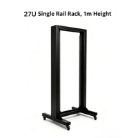 Rack de serveur mobile 27U 550*1400*120MM à double colonne, monorail, ouvert, en acier laminé à froid SPCC, profondeur 120 mm.