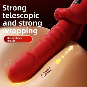 Tongkat teleskopik silikon wanita, dapat diisi ulang tahan air mainan seks dewasa pijat lemak <span class=keywords><strong>Dildo</strong></span> tongkat getar mulut besar - Product Image 2