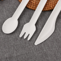 Ustensiles jetables en bagasse biodégradables en pulpe de canne à sucre – Fourchette, cuillère, couteau – Couverts écologiques pour restaurants – Vente en gros