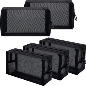 Sac de toilette en maille à fermeture éclair pour voyage, léger, personnalisé, en nylon, pour cosmétiques, commande en gros RTS - Product Image 1