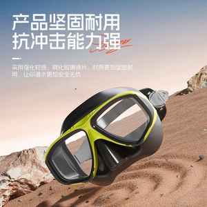 Máscara de Buceo con Marco, Dos Ventanas, Lentes de Plástico, Silicona Líquida Ajustable, Antivaho, para Snorkel, Deportes Acuáticos, Universal para Adultos - Product Image 3