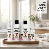 Lot de produits capillaires en gros pour enfants : Shampoing, après-shampoing, huile capillaire et mousse anti-frisottis nourrissants pour usage en salon