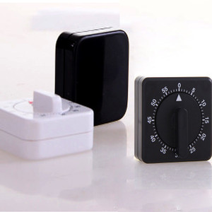 Small Square Mechanical Timer 60 Min Countdown Easy Operation Kitchen Use Plastic Material - Product Image 1