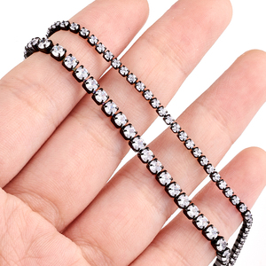 Cadena <span class=keywords><strong>de</strong></span> Acero Inoxidable Negro al por Mayor con Circonitas Cúbicas para Fabricación <span class=keywords><strong>de</strong></span> Joyas DIY: Collares, Pulseras y Accesorios - Product Image 2