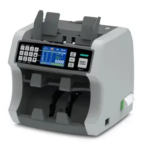 S210 trieur de devises double CIS UV MG IR avec 1 + 1 poches détection de notes forgées machine de haute technologie avec imprimante intégrée