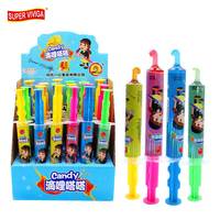 Nouvelle conception, vente en gros, bonbons liquides en seringue, bonbons acidulés, jouets, tube en forme d'aiguille, gelée sucrée en spray