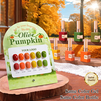 Vernis à ongles gel couleur citrouille d'automne sans HEMA OEM, vente en gros sous marque privée, ensemble de vernis à ongles gel haute pigmentation, logo personnalisé
