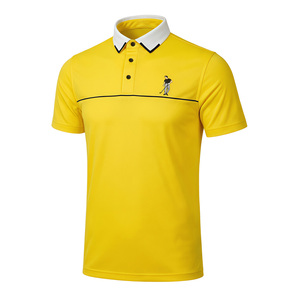 Polo à manches courtes turquoise pour homme, 180-240 g/m², avec motif de golf brodé, coupe classique, tissu tricoté respirant - Product Image 5