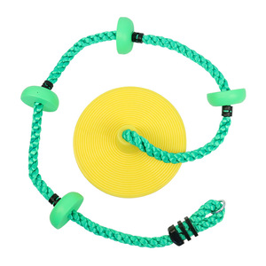 ชุดของเล่นปีนป่ายกลางแจ้งแบบดิสก์สีเหลืองพร้อมเชือกสีเขียวและคาราไบเนอร์ สำหรับเด็กอายุ 2 ถึง 4 ปี - Product Image 3