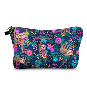 Bolsa de Cosméticos Portátil de Viaje para Mujer, con Diseño Floral, Bolsa de Aseo Pequeña con Cierre Negro, Fábrica con Certificación BSCI - Product Image 1