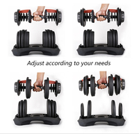 Ensemble d'haltères réglables 40 kg 90 lb, équipement de fitness pour la musculation