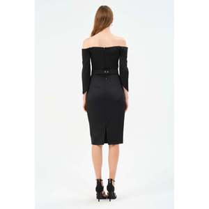 Haut décontracté noir à manches longues et col rond pour femme DANS, disponible en tailles 38-42, modèle 1559 - Product Image 2