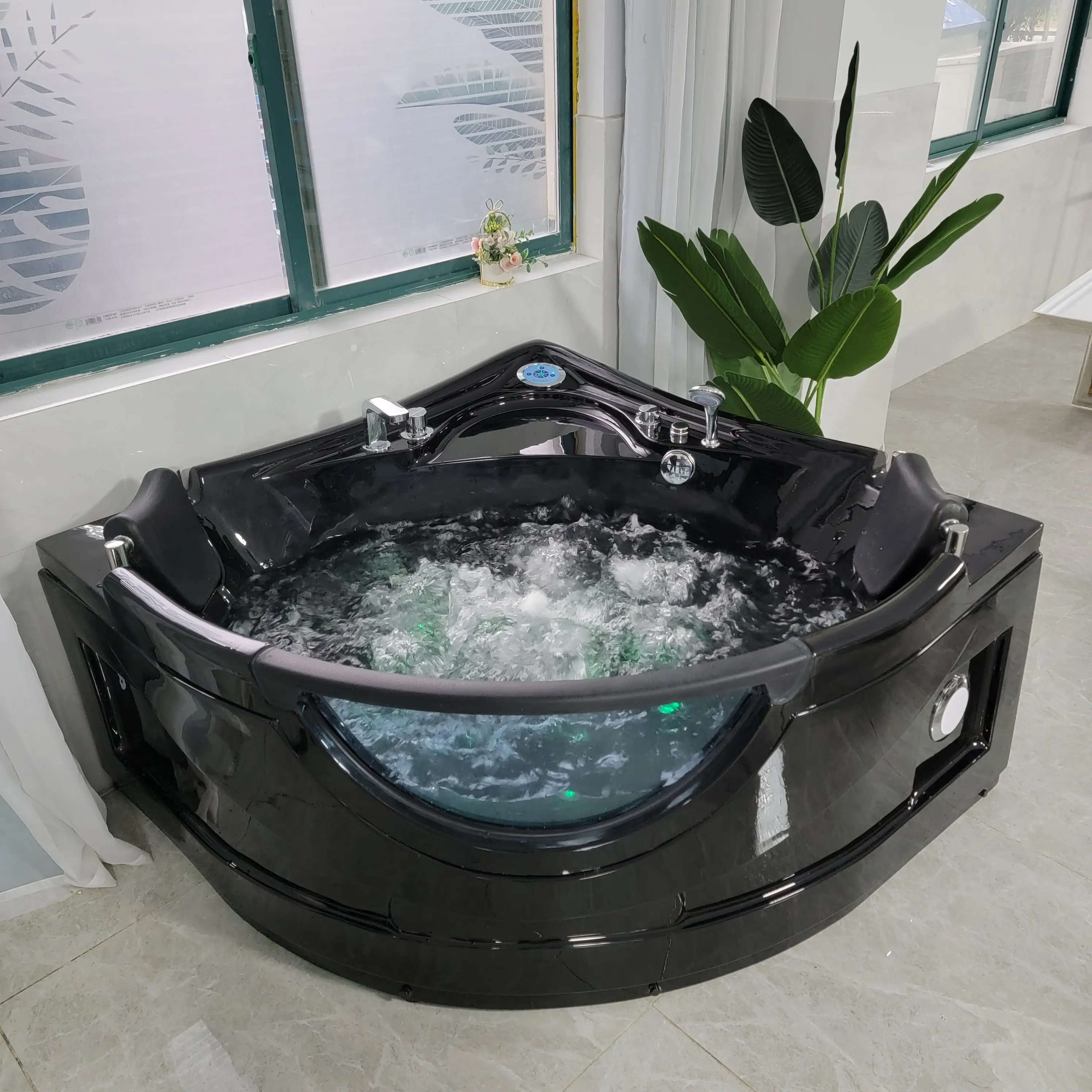 bathtub with massage function whirlpool manifold water massage bathtub bubble jets black massage spa bathtub