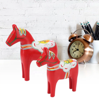 Horshi RTS suédois Dala cheval Statue en bois cheval Figurine pour la décoration de bureau à domicile couleur peinture artisanat classique