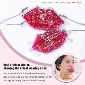 Compresa de Gel Frío/Caliente en Forma de Labios con Perlas de Gel, para Terapia de Rehabilitación en Clínicas/Salones de Belleza, Alivio del Dolor, No Tóxico, PVC+GEL - Product Image 3