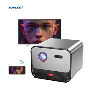 Topleo proyektor cerdas X500, proyektor teater rumah dlp autofokus, proyektor 3d full hd android