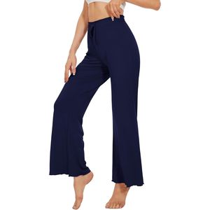 Pantalones de Pijama Personalizados para Mujer, de Viscosa de Bambú, Color Azul Marino, Suaves y Cómodos, con Cordón Ajustable, Talla Pequeña - Product Image 2