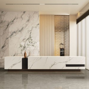 Jaberly Custom Slab Reception <b>Desk</b> Hot Bending Process Office Use - Product Image 4