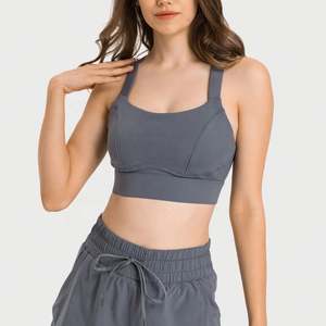 Venta al por mayor de transferencia de calor de impresión de alta calidad Yoga Running Wear Ice Feeling Fitness Workout Open Back Sujetador deportivo para las mujeres - Product Image 2