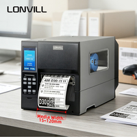 Impresora de Transferencia Térmica RFID LONVILL de 600 dpi con Ancho de Medio Ajustable de 15-120 mm para Etiquetas Colgantes y Etiquetas de Envío