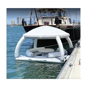 夏季水上娱乐设备充气浮动平台可牵引水垫游艇休闲平台带Te