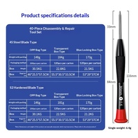Ensemble de tournevis de démontage de tablette 40 pièces pour la réparation d'Android et d'iPhone Apple, outils fabriqués en Chine, emballage en sachet OPP, boîte transparente en cristal