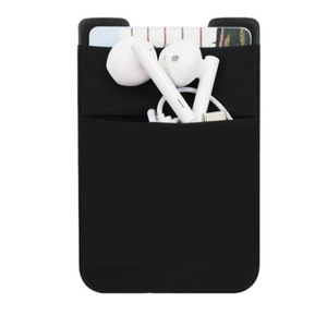Porte-cartes de téléphone en tissu Lycra pour dropshipping, autocollant minimaliste uni pour l'arrière du téléphone, portefeuille adhésif pour téléphone. - Product Image 5