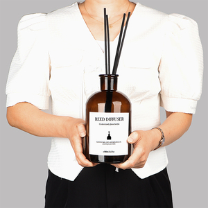 Tonda originale rotonda Color ambra 500ml extra Large flaconi di vetro diffusori di canneto oversize in magazzino - Product Image 6