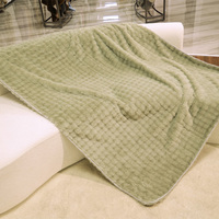 Plaid en fausse fourrure à texture 3D bulle, design épais, vert sauge élégant, lavable en machine, lourd, style hôtel de luxe, pour literie
