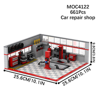 MOOXI Bricks MOC4122 661 pièces Atelier de réparation automobile en plastique, modèle d'assemblage DIY, jouets éducatifs, ensembles de blocs de construction, jouets pour enfants