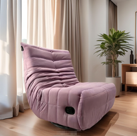 Fauteuil inclinable pivotant STG moderne en similicuir noir mat de luxe avec cadre métallique extensible pour salon