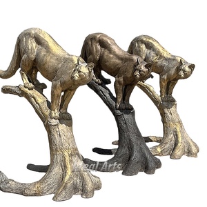 Ideal Arts Sculpture extérieure de panthère en bronze grandeur nature Léopards sur arbres <span class=keywords><strong>statue</strong></span> d'animal de jardin - Product Image 1