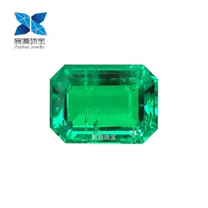 Wholesale 7x9 mm <strong>Emerald</strong> Cut Synthetic <strong>Emerald</strong> with Inclusions Loose Lab <strong>Emerald</strong> - Product Image 2