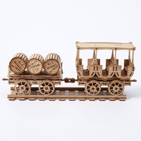 Puzzle 3D en bois à assembler soi-même, modèle de wagon de train rétro, jouet décoratif