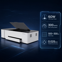Graveur laser CO2 60W pour les petites entreprises, ateliers de signalétique, acrylique, bois, cuir, MDF, artisanat et fabrication de produits personnalisés pour les ateliers de signalétique
