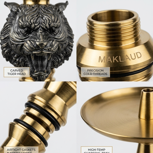 Chicha Maklaud Tiger Hookah Maklaud Beast Predator, chicha de luxe en acier inoxydable, narguilé, édition limitée Beast Stem - Product Image 4