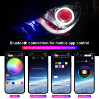 2PCS 12V-24V LED Angel Eyes Cotton Lights avec clignotants RGB DRL Halo Rings APP Bluetooth pour phares de voiture et de scooter