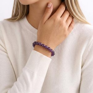 Bracelet en perles d'améthyste violette, bracelet en pierre de guérison Chakra Reiki, soulagement du stress, apaisement de l'humeur, bijoux en cristal spirituel, cadeau pour femme - Product Image 4
