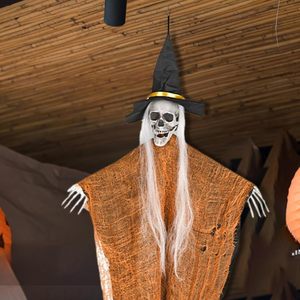 DAMAI Halloween Hanging Ghost Decorations Halloween Skeleton Flying Ghost for Haunted House Halloween Outdoor Indoor Decoration - Product Image 3
