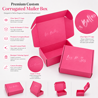 Boîte d'emballage personnalisée en carton pliable rose vif avec vernis UV pour livraison de bijoux, cosmétiques et produits de beauté, avec logo