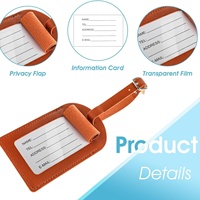 Etiquetas de Equipaje de Cuero Personalizadas, Protección de Privacidad, Etiqueta de Viaje para Maleta, Mochila, Equipaje, Etiqueta con Nombre, Etiqueta de Equipaje Personalizada de Cuero PU