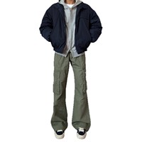 Pantalon cargo streetwear vintage unisexe, coupe ample, jambe large, pantalon cargo droit multi-poches, coton lavé, patchwork