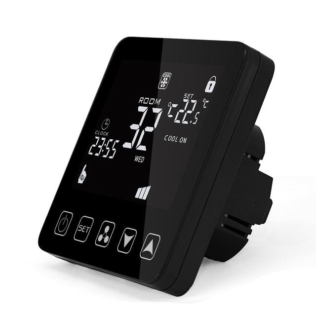 Tuya Smart Home WiFi FCU Thermostat for Fan Coil Unit Central Air Conditioner 3 Speed Fan Control for Central HVAC System