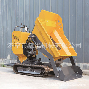 Mini camion benne de 1 à 10 tonnes de capacité de charge, avec levage hydraulique pour le transport sur chantier, équipé d'un système de transmission sur chenilles - Product Image 3
