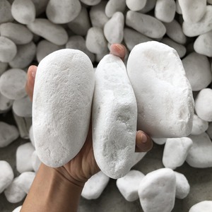 Pebble Landscaping Snow White Pebble Gravel Driveway Decoration <b>Paving</b> Outdoor Tumbled Round Pebble <b>Stone</b> - Product Image 4
